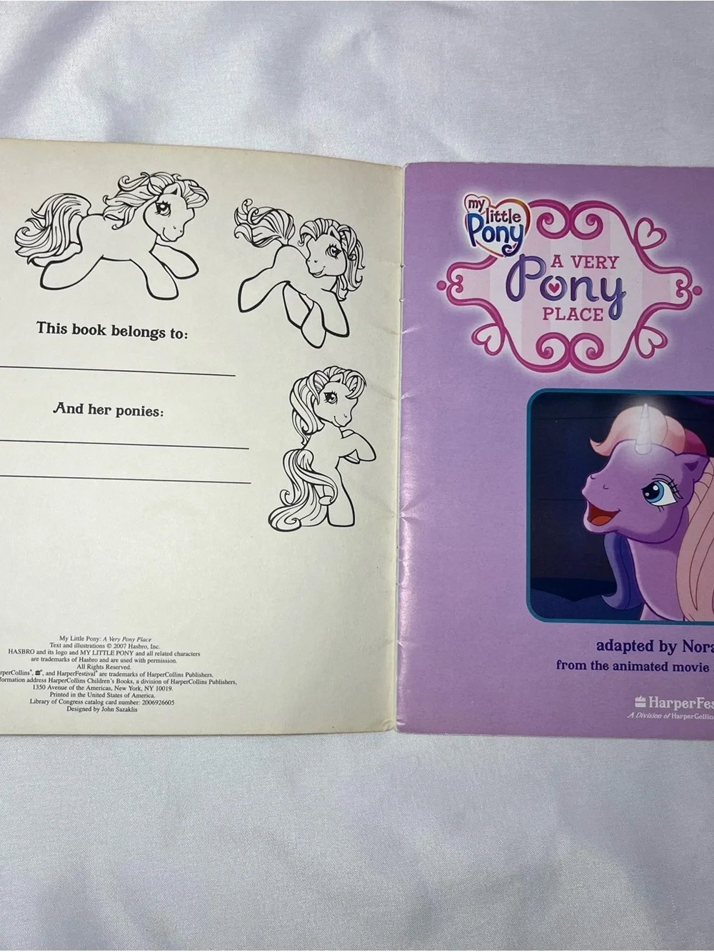My Little Pony A Very Pony Place Paperback Book #760 Vintage 2007 2 Stories